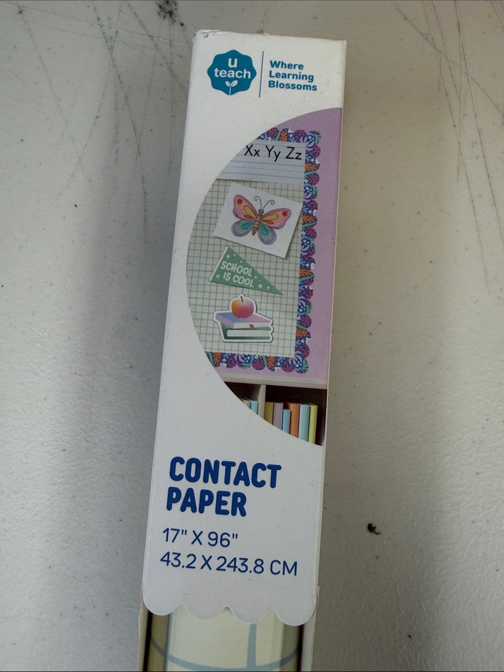 U Teach Contact Paper - super cute blue & white Decorative Home Party Supplies